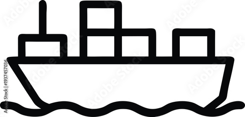 Global Cargo Ship Carrying Multiple Containers Navigating Ocean Freight Transport Trade