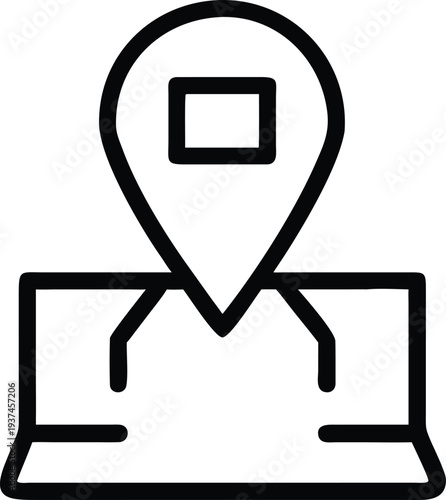 Global Location Pointer Pin Icon on a Stylized Map for Navigation and Address Tracking