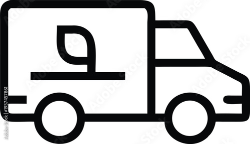 Green Logistics and Eco Conscious Delivery Service Represented by a Truck and Leaf Symbol