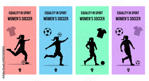 Vibrant Banners Celebrate Women's Football and Equality in Sport