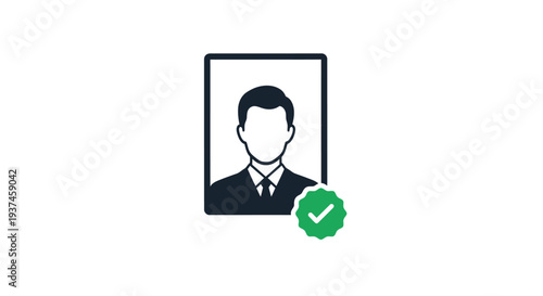 Man Avatar Profile Verified Checkmark Icon.