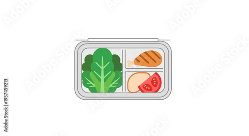 Lunch Box with Healthy Food.