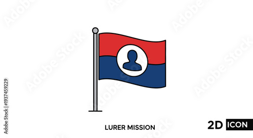 Lurer Mission Flag Icon Illustration Design.