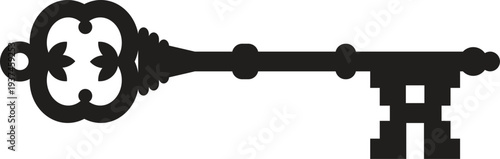 old key isolated on black