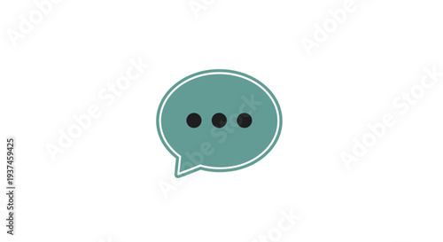 Green speech bubble with dots.