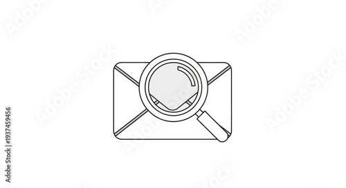 Magnifying glass on an envelope.
