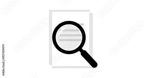 Magnifying glass on document closeup.