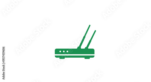 Green wireless internet router device.