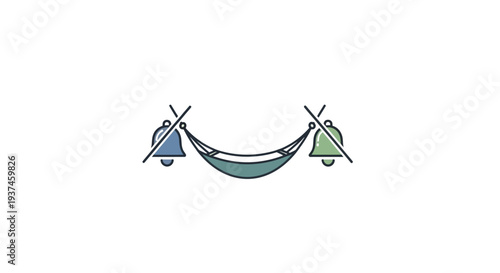 Hammock with camping gear.