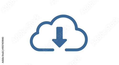 Cloud Download Icon Symbol.