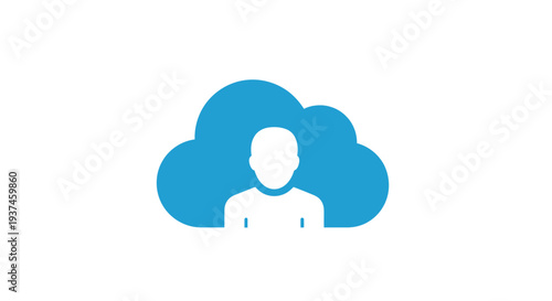 Cloud icon with a person.