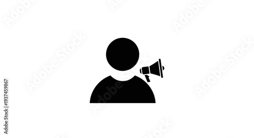 Person Speaking into a Megaphone Loudly.