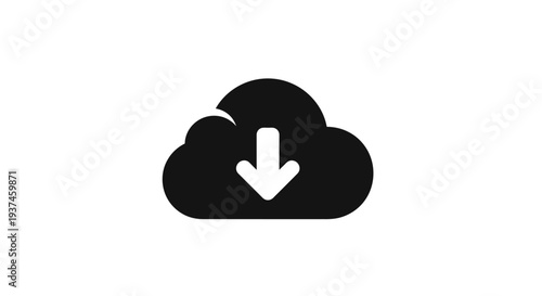 Cloud icon with download arrow.