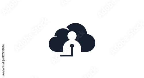 Cloud icon with human silhouette.