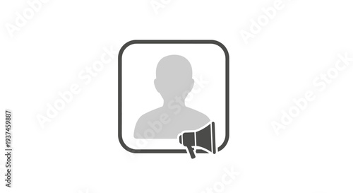 Person Speaking into Megaphone Icon.