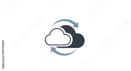 Cloud icon with rotation arrows.