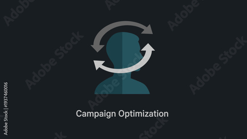 Person Icon with Arrows Campaign Optimization.