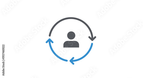 Person Icon with Circular Arrows Moving.