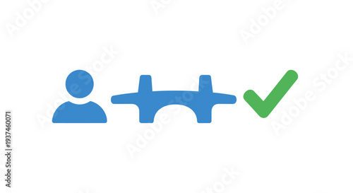 Person Icon with Plus and Checkmark.