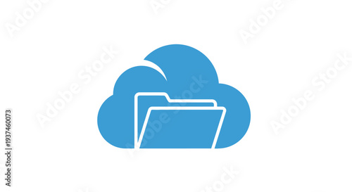 Cloud storage folder icon symbol.