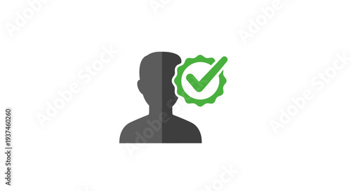 Person Silhouette with Green Checkmark.