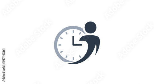 Person Running Past A Clock Face.