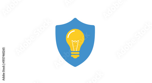 Shield with lightbulb icon protection.