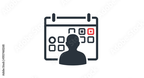 Person Silhouette in Front Calendar.