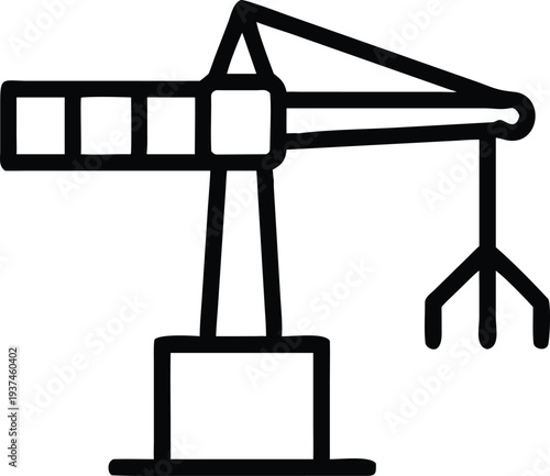 Industrial grabber crane equipment symbol featuring a versatile claw attachment for material handling
