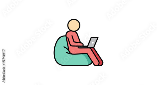 Person sitting on bean bag chair.