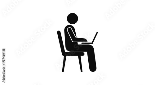 Person sitting with laptop computer.