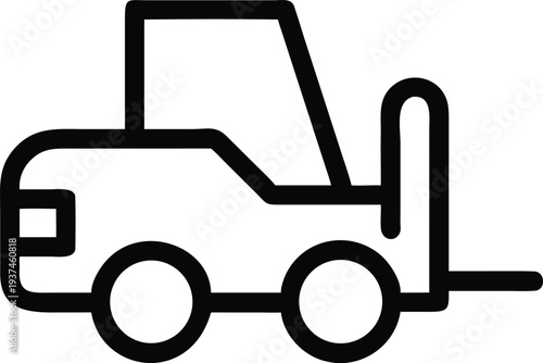 Industrial powered forklift vehicle for lifting heavy goods and warehouse tasks