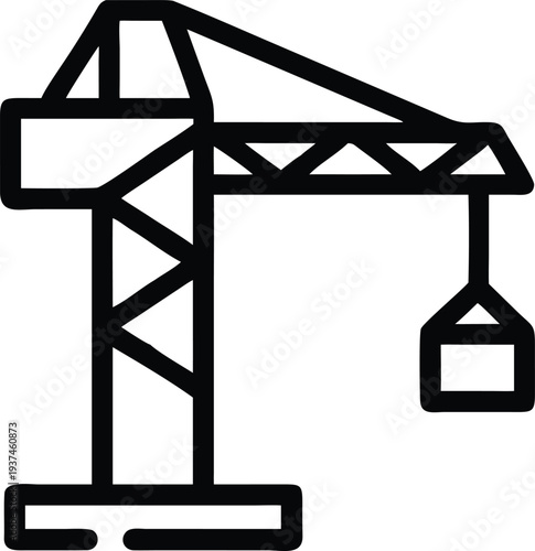 Industrial tower crane actively moving material on a large scale building construction project