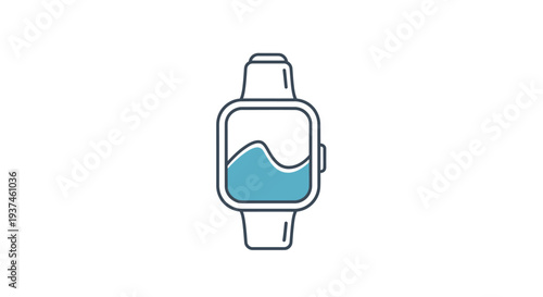 Smartwatch with blue screen display.