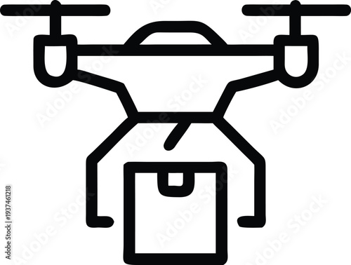 Innovative Drone System Reliably Carrying a Parcel for Expedited E Commerce Shipping Solutions