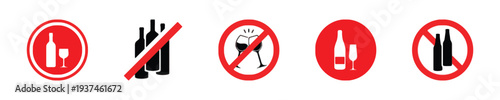 Alcoholic beverage prohibition signs and symbols