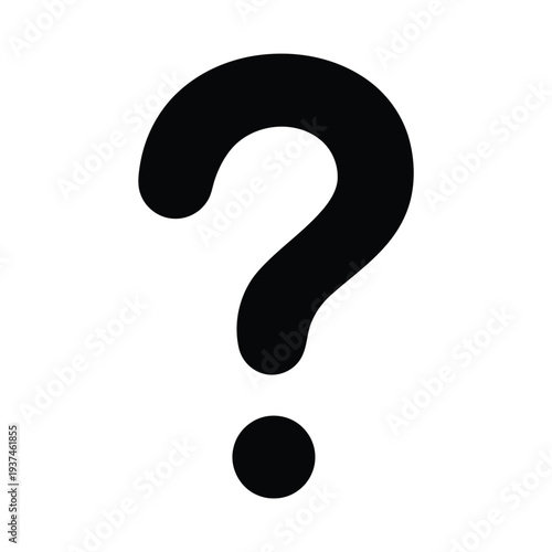 Bold black question mark symbol for confusion or inquiry