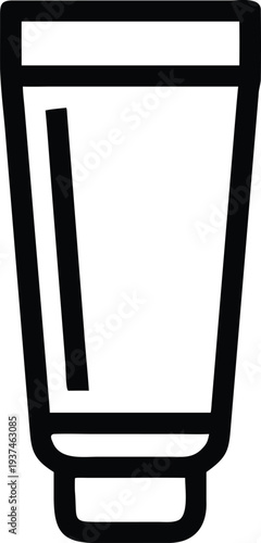 Minimalist Outline Icon of a Generic Cosmetic Cream or Lotion Tube Packaging
