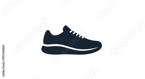 Black and white athletic shoe side.