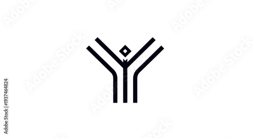 Black and white antibody protein structure.