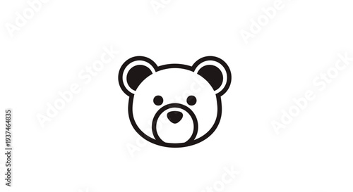 Black and white bear face icon.