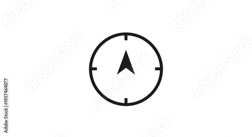 Black and white compass symbol.
