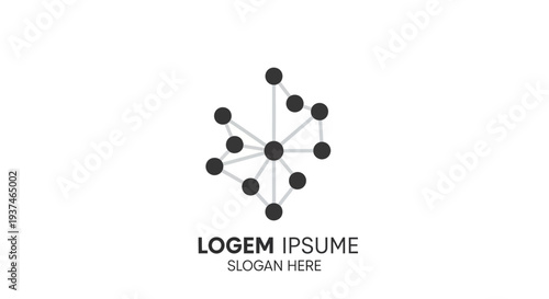 Black and white network logo design.