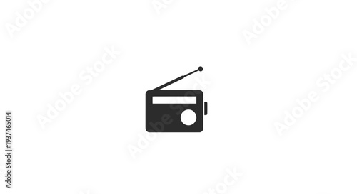 Black and white old radio device.