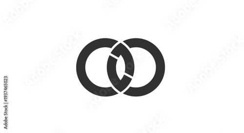 Black and white overlapping circle design.