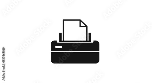 Black and white printer icon graphic.