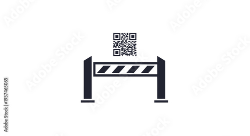 Black and white QR code barrier.