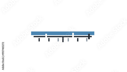 Blue metal coat rack hooks.