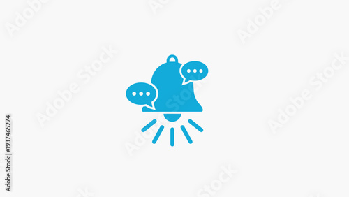 Blue Notification Bell Icon Alert Symbol.