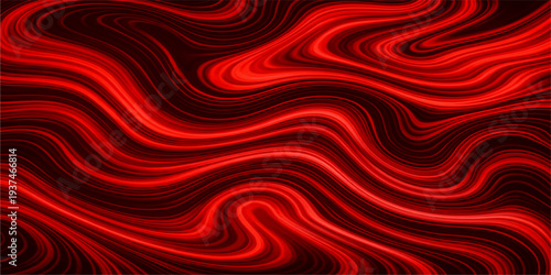 Flowing red silk fabric waves create a smooth abstract texture with soft light and motion curves for a romantic velvet wallpaper design